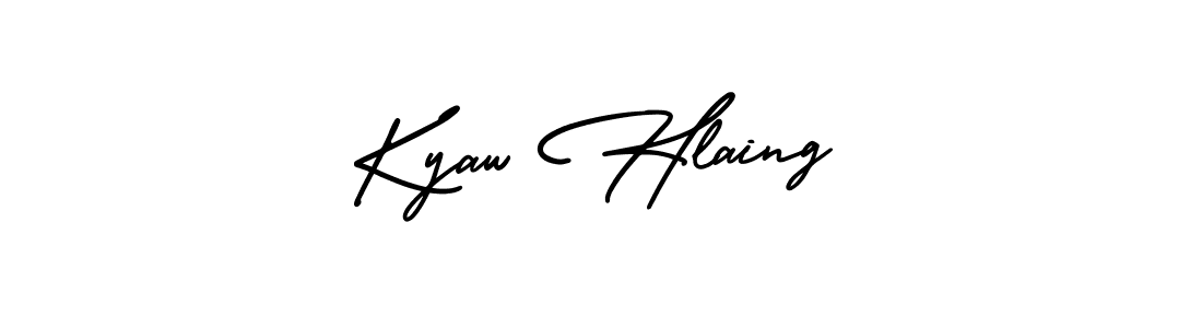 Design your own signature with our free online signature maker. With this signature software, you can create a handwritten (AmerikaSignatureDemo-Regular) signature for name Kyaw Hlaing. Kyaw Hlaing signature style 3 images and pictures png