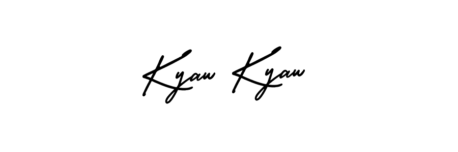 Make a beautiful signature design for name Kyaw Kyaw. With this signature (AmerikaSignatureDemo-Regular) style, you can create a handwritten signature for free. Kyaw Kyaw signature style 3 images and pictures png