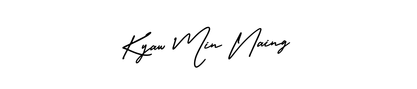 Create a beautiful signature design for name Kyaw Min Naing. With this signature (AmerikaSignatureDemo-Regular) fonts, you can make a handwritten signature for free. Kyaw Min Naing signature style 3 images and pictures png