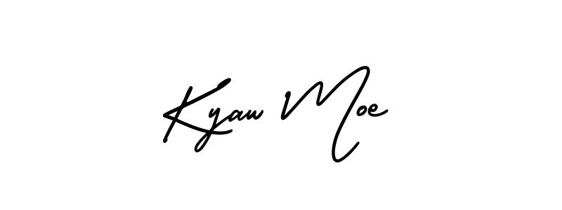 The best way (AmerikaSignatureDemo-Regular) to make a short signature is to pick only two or three words in your name. The name Kyaw Moe include a total of six letters. For converting this name. Kyaw Moe signature style 3 images and pictures png