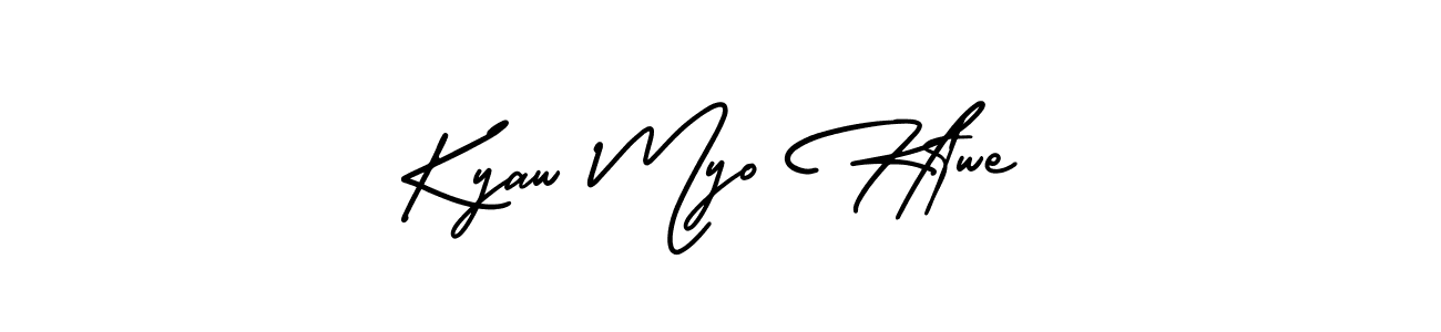 Use a signature maker to create a handwritten signature online. With this signature software, you can design (AmerikaSignatureDemo-Regular) your own signature for name Kyaw Myo Htwe. Kyaw Myo Htwe signature style 3 images and pictures png