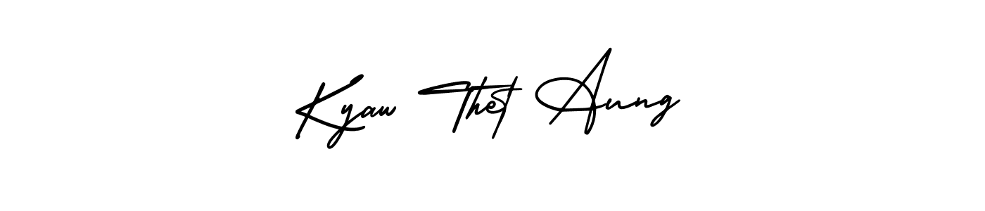 Also You can easily find your signature by using the search form. We will create Kyaw Thet Aung name handwritten signature images for you free of cost using AmerikaSignatureDemo-Regular sign style. Kyaw Thet Aung signature style 3 images and pictures png