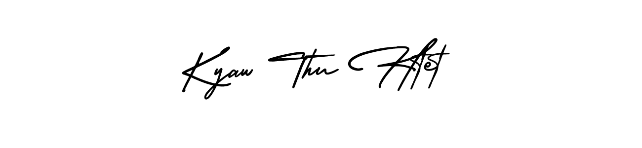 This is the best signature style for the Kyaw Thu Htet name. Also you like these signature font (AmerikaSignatureDemo-Regular). Mix name signature. Kyaw Thu Htet signature style 3 images and pictures png