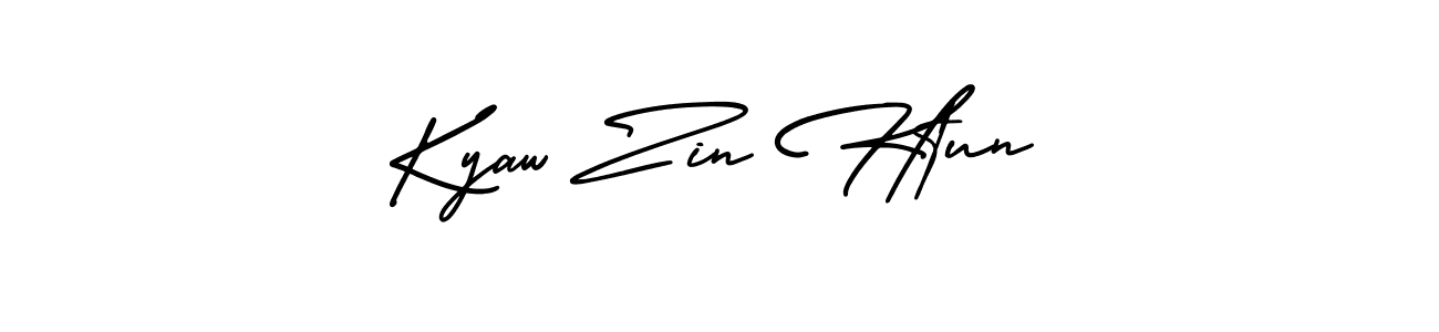 How to make Kyaw Zin Htun name signature. Use AmerikaSignatureDemo-Regular style for creating short signs online. This is the latest handwritten sign. Kyaw Zin Htun signature style 3 images and pictures png