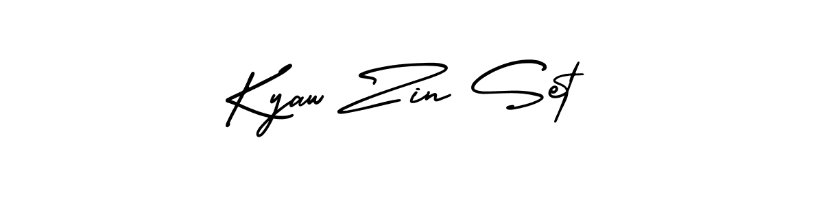 Kyaw Zin Set stylish signature style. Best Handwritten Sign (AmerikaSignatureDemo-Regular) for my name. Handwritten Signature Collection Ideas for my name Kyaw Zin Set. Kyaw Zin Set signature style 3 images and pictures png