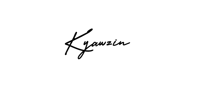 The best way (AmerikaSignatureDemo-Regular) to make a short signature is to pick only two or three words in your name. The name Kyawzin include a total of six letters. For converting this name. Kyawzin signature style 3 images and pictures png