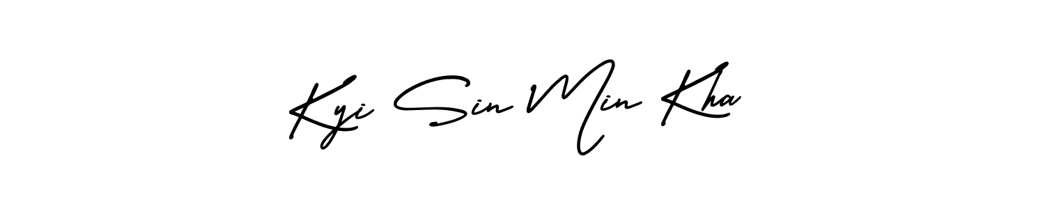 It looks lik you need a new signature style for name Kyi Sin Min Kha. Design unique handwritten (AmerikaSignatureDemo-Regular) signature with our free signature maker in just a few clicks. Kyi Sin Min Kha signature style 3 images and pictures png