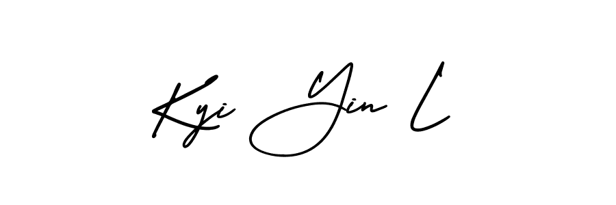 Design your own signature with our free online signature maker. With this signature software, you can create a handwritten (AmerikaSignatureDemo-Regular) signature for name Kyi Yin L. Kyi Yin L signature style 3 images and pictures png