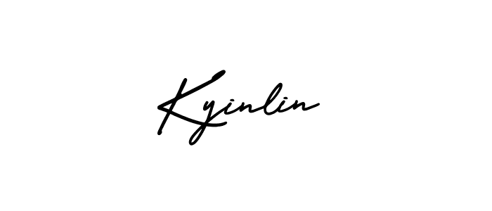 The best way (AmerikaSignatureDemo-Regular) to make a short signature is to pick only two or three words in your name. The name Kyinlin include a total of six letters. For converting this name. Kyinlin signature style 3 images and pictures png