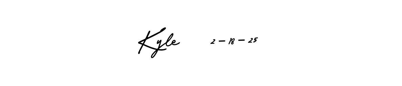 Kyle   2-18-25 stylish signature style. Best Handwritten Sign (AmerikaSignatureDemo-Regular) for my name. Handwritten Signature Collection Ideas for my name Kyle   2-18-25. Kyle   2-18-25 signature style 3 images and pictures png