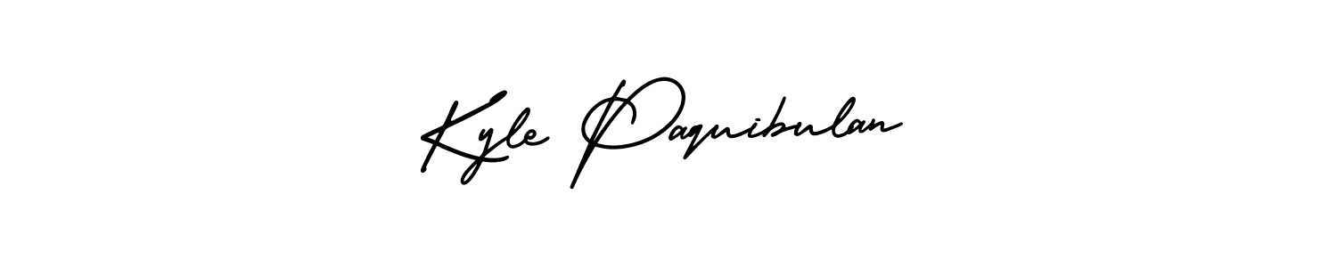 The best way (AmerikaSignatureDemo-Regular) to make a short signature is to pick only two or three words in your name. The name Kyle Paquibulan include a total of six letters. For converting this name. Kyle Paquibulan signature style 3 images and pictures png