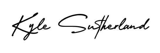 Personalize your online presence with Kyle Sutherland signature rendered in elegant AmerikaSignatureDemo-Regular font. Great for website footers and blogs. Kyle Sutherland signature style 3 images and pictures png