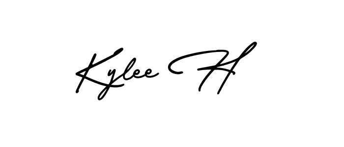 Use a signature maker to create a handwritten signature online. With this signature software, you can design (AmerikaSignatureDemo-Regular) your own signature for name Kylee H. Kylee H signature style 3 images and pictures png