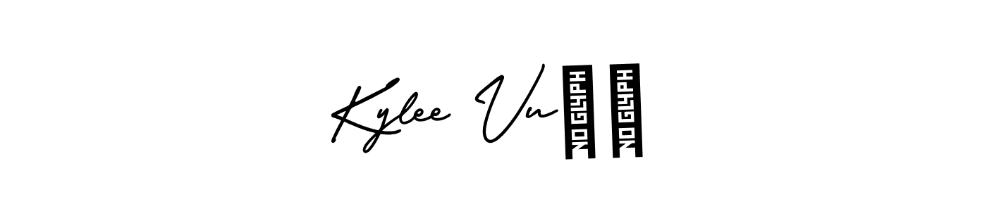 You should practise on your own different ways (AmerikaSignatureDemo-Regular) to write your name (Kylee Vu❤️) in signature. don't let someone else do it for you. Kylee Vu❤️ signature style 3 images and pictures png