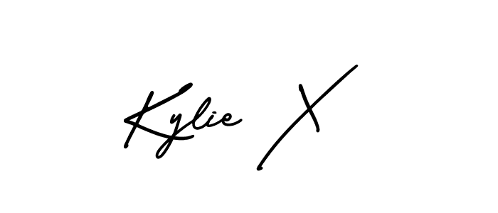 You should practise on your own different ways (AmerikaSignatureDemo-Regular) to write your name (Kylie X) in signature. don't let someone else do it for you. Kylie X signature style 3 images and pictures png