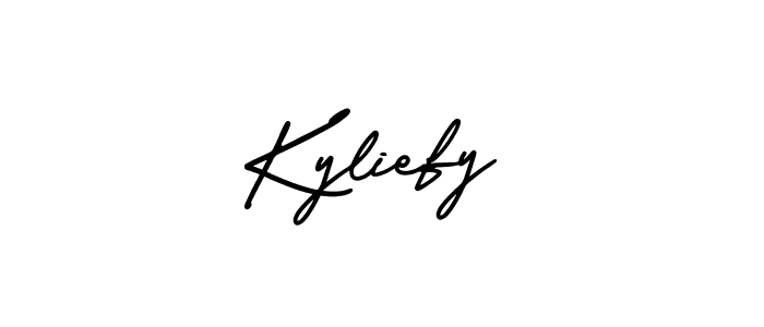 This is the best signature style for the Kyliefy name. Also you like these signature font (AmerikaSignatureDemo-Regular). Mix name signature. Kyliefy signature style 3 images and pictures png