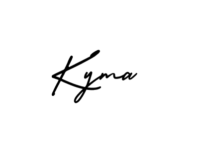 Use a signature maker to create a handwritten signature online. With this signature software, you can design (AmerikaSignatureDemo-Regular) your own signature for name Kyma. Kyma signature style 3 images and pictures png