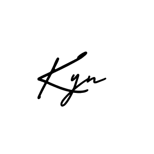 Make a beautiful signature design for name Kyn. With this signature (AmerikaSignatureDemo-Regular) style, you can create a handwritten signature for free. Kyn signature style 3 images and pictures png