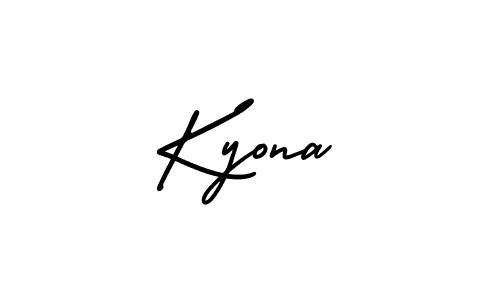 Use a signature maker to create a handwritten signature online. With this signature software, you can design (AmerikaSignatureDemo-Regular) your own signature for name Kyona. Kyona signature style 3 images and pictures png