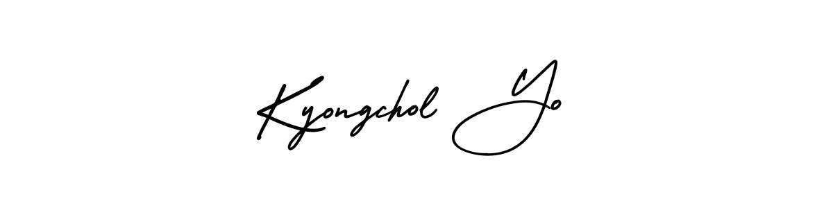 This is the best signature style for the Kyongchol Yo name. Also you like these signature font (AmerikaSignatureDemo-Regular). Mix name signature. Kyongchol Yo signature style 3 images and pictures png