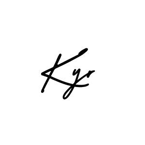 Kyr stylish signature style. Best Handwritten Sign (AmerikaSignatureDemo-Regular) for my name. Handwritten Signature Collection Ideas for my name Kyr. Kyr signature style 3 images and pictures png