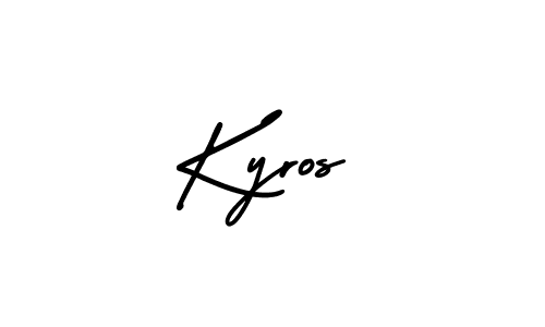 Make a beautiful signature design for name Kyros. With this signature (AmerikaSignatureDemo-Regular) style, you can create a handwritten signature for free. Kyros signature style 3 images and pictures png