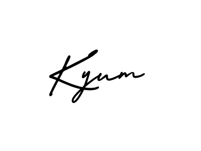 Use a signature maker to create a handwritten signature online. With this signature software, you can design (AmerikaSignatureDemo-Regular) your own signature for name Kyum. Kyum signature style 3 images and pictures png