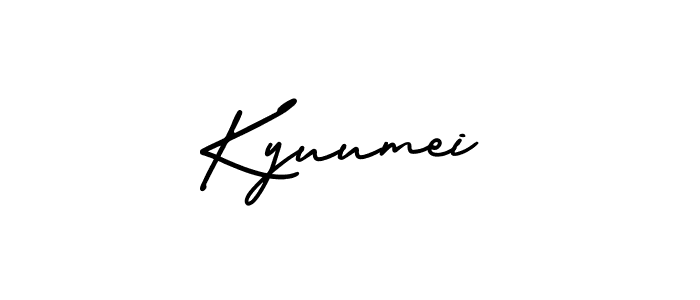 How to make Kyuumei name signature. Use AmerikaSignatureDemo-Regular style for creating short signs online. This is the latest handwritten sign. Kyuumei signature style 3 images and pictures png