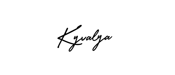 You should practise on your own different ways (AmerikaSignatureDemo-Regular) to write your name (Kyvalya) in signature. don't let someone else do it for you. Kyvalya signature style 3 images and pictures png