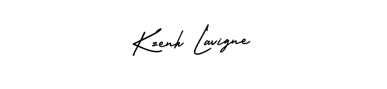 Kzenh Lavigne stylish signature style. Best Handwritten Sign (AmerikaSignatureDemo-Regular) for my name. Handwritten Signature Collection Ideas for my name Kzenh Lavigne. Kzenh Lavigne signature style 3 images and pictures png