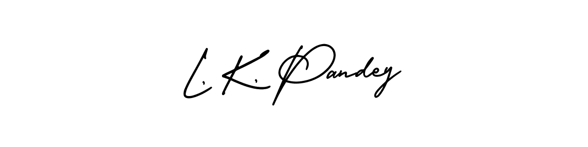 AmerikaSignatureDemo-Regular is a professional signature style that is perfect for those who want to add a touch of class to their signature. It is also a great choice for those who want to make their signature more unique. Get L, K, Pandey name to fancy signature for free. L, K, Pandey signature style 3 images and pictures png