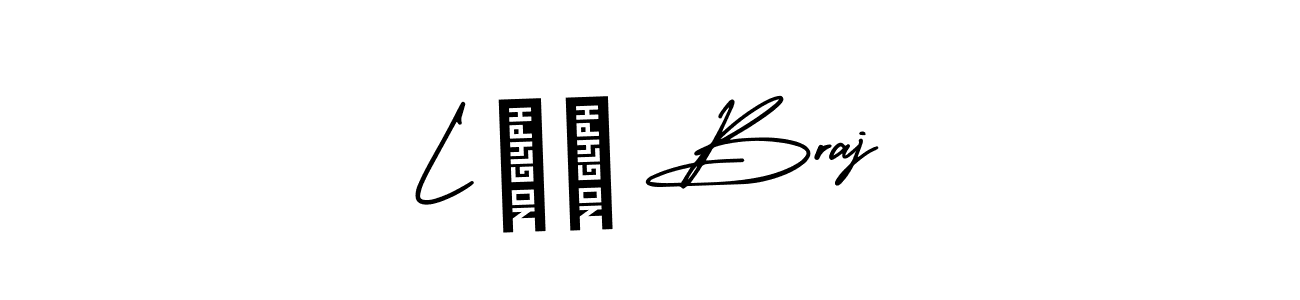 The best way (AmerikaSignatureDemo-Regular) to make a short signature is to pick only two or three words in your name. The name L ❤️ Braj include a total of six letters. For converting this name. L ❤️ Braj signature style 3 images and pictures png