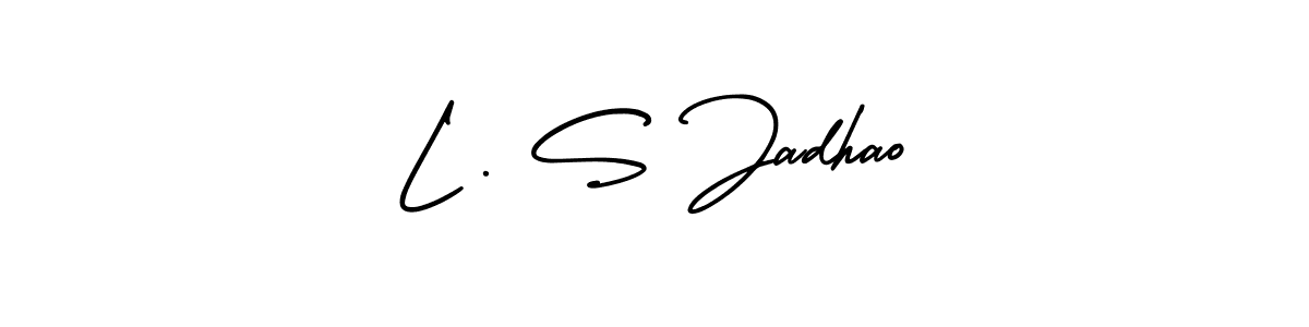 The best way (AmerikaSignatureDemo-Regular) to make a short signature is to pick only two or three words in your name. The name L . S Jadhao include a total of six letters. For converting this name. L . S Jadhao signature style 3 images and pictures png