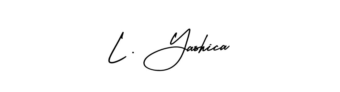 L . Yashica stylish signature style. Best Handwritten Sign (AmerikaSignatureDemo-Regular) for my name. Handwritten Signature Collection Ideas for my name L . Yashica. L . Yashica signature style 3 images and pictures png