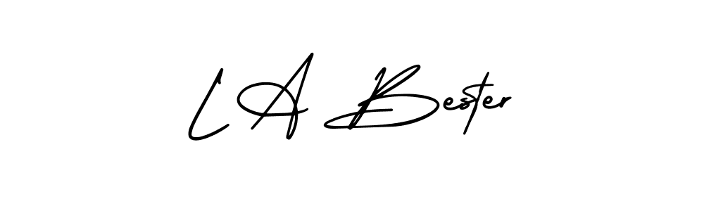 Use a signature maker to create a handwritten signature online. With this signature software, you can design (AmerikaSignatureDemo-Regular) your own signature for name L A Bester. L A Bester signature style 3 images and pictures png