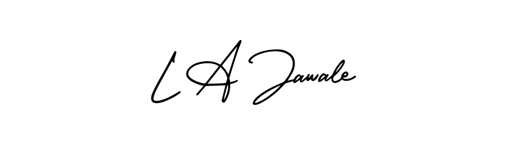 if you are searching for the best signature style for your name L A Jawale. so please give up your signature search. here we have designed multiple signature styles  using AmerikaSignatureDemo-Regular. L A Jawale signature style 3 images and pictures png