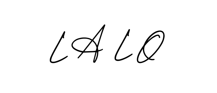 This is the best signature style for the L A L O name. Also you like these signature font (AmerikaSignatureDemo-Regular). Mix name signature. L A L O signature style 3 images and pictures png