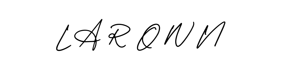 It looks lik you need a new signature style for name L A R O W N. Design unique handwritten (AmerikaSignatureDemo-Regular) signature with our free signature maker in just a few clicks. L A R O W N signature style 3 images and pictures png