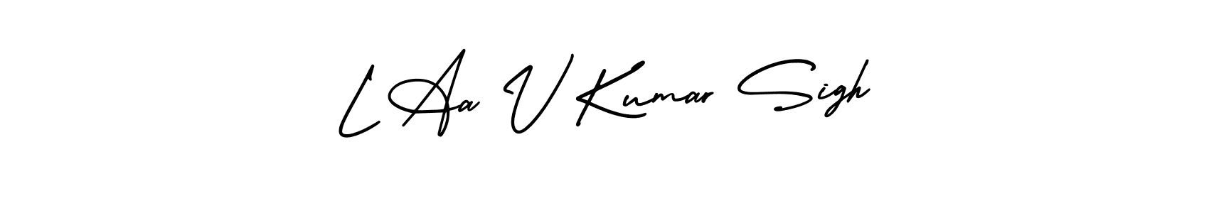 AmerikaSignatureDemo-Regular is a professional signature style that is perfect for those who want to add a touch of class to their signature. It is also a great choice for those who want to make their signature more unique. Get L Aa V Kumar Sigh name to fancy signature for free. L Aa V Kumar Sigh signature style 3 images and pictures png