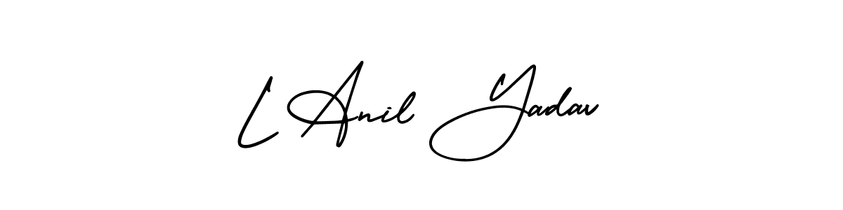 Use a signature maker to create a handwritten signature online. With this signature software, you can design (AmerikaSignatureDemo-Regular) your own signature for name L Anil Yadav. L Anil Yadav signature style 3 images and pictures png