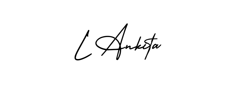 Also You can easily find your signature by using the search form. We will create L Ankita name handwritten signature images for you free of cost using AmerikaSignatureDemo-Regular sign style. L Ankita signature style 3 images and pictures png