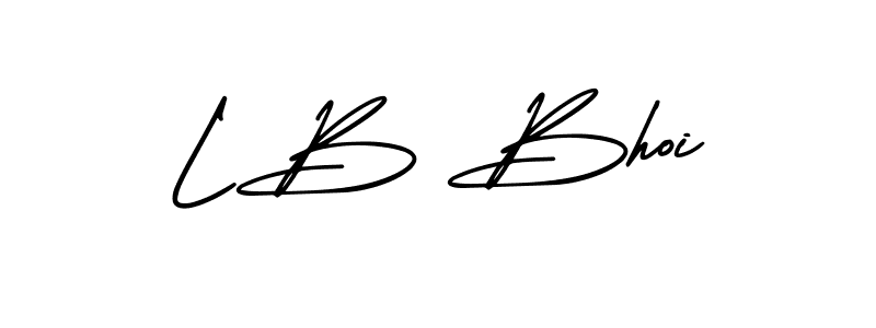 Use a signature maker to create a handwritten signature online. With this signature software, you can design (AmerikaSignatureDemo-Regular) your own signature for name L B Bhoi. L B Bhoi signature style 3 images and pictures png