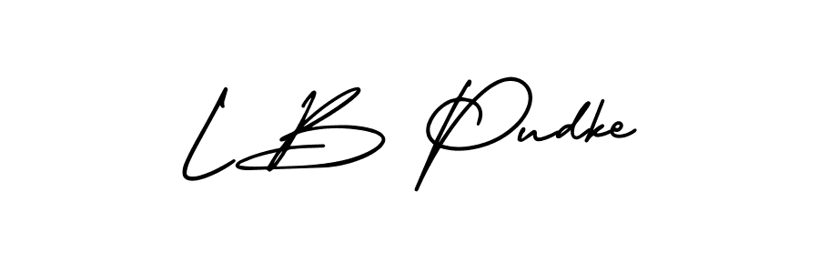 Check out images of Autograph of L B Pudke name. Actor L B Pudke Signature Style. AmerikaSignatureDemo-Regular is a professional sign style online. L B Pudke signature style 3 images and pictures png