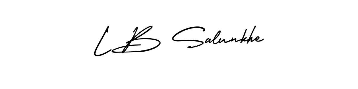 How to make L B Salunkhe signature? AmerikaSignatureDemo-Regular is a professional autograph style. Create handwritten signature for L B Salunkhe name. L B Salunkhe signature style 3 images and pictures png