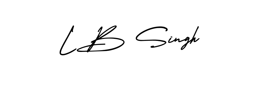 How to make L B Singh name signature. Use AmerikaSignatureDemo-Regular style for creating short signs online. This is the latest handwritten sign. L B Singh signature style 3 images and pictures png