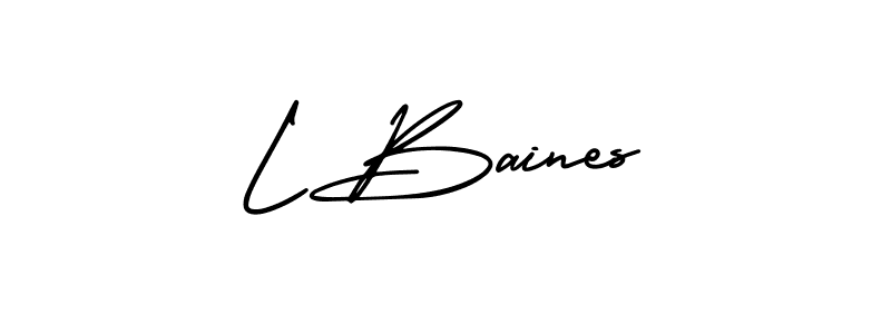 if you are searching for the best signature style for your name L Baines. so please give up your signature search. here we have designed multiple signature styles  using AmerikaSignatureDemo-Regular. L Baines signature style 3 images and pictures png