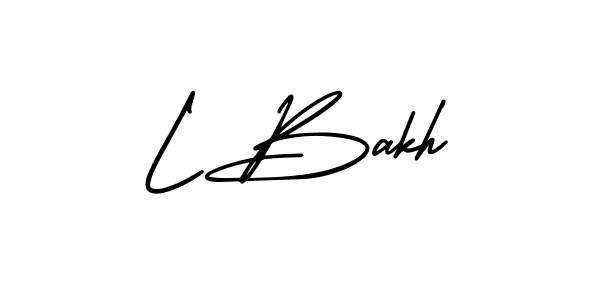 AmerikaSignatureDemo-Regular is a professional signature style that is perfect for those who want to add a touch of class to their signature. It is also a great choice for those who want to make their signature more unique. Get L Bakh name to fancy signature for free. L Bakh signature style 3 images and pictures png