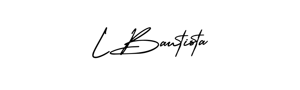 Create a beautiful signature design for name L Bautista. With this signature (AmerikaSignatureDemo-Regular) fonts, you can make a handwritten signature for free. L Bautista signature style 3 images and pictures png
