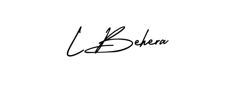 if you are searching for the best signature style for your name L Behera. so please give up your signature search. here we have designed multiple signature styles  using AmerikaSignatureDemo-Regular. L Behera signature style 3 images and pictures png