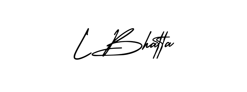 It looks lik you need a new signature style for name L Bhatta. Design unique handwritten (AmerikaSignatureDemo-Regular) signature with our free signature maker in just a few clicks. L Bhatta signature style 3 images and pictures png